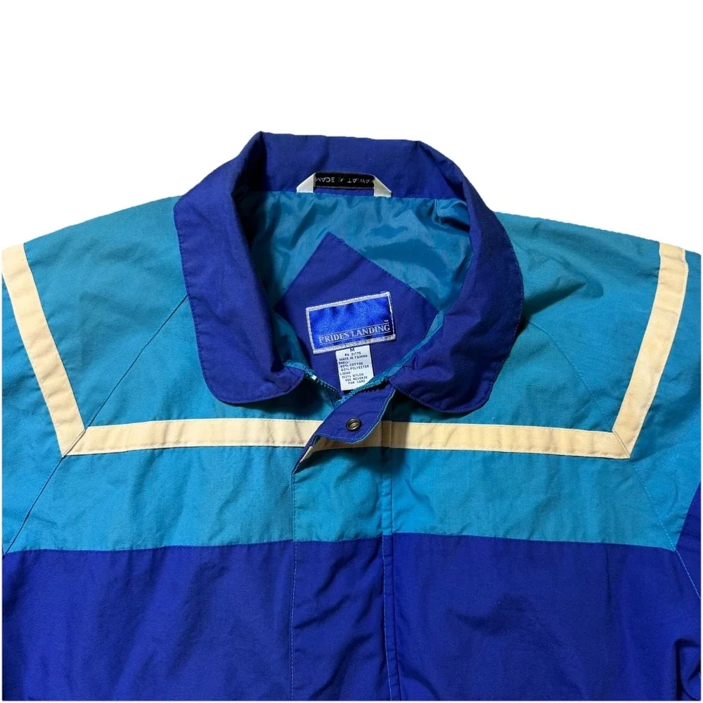 Vintage 90s‎ Prides Landing Colorblock Jacket Medium Purple Teal Made In Taiwan